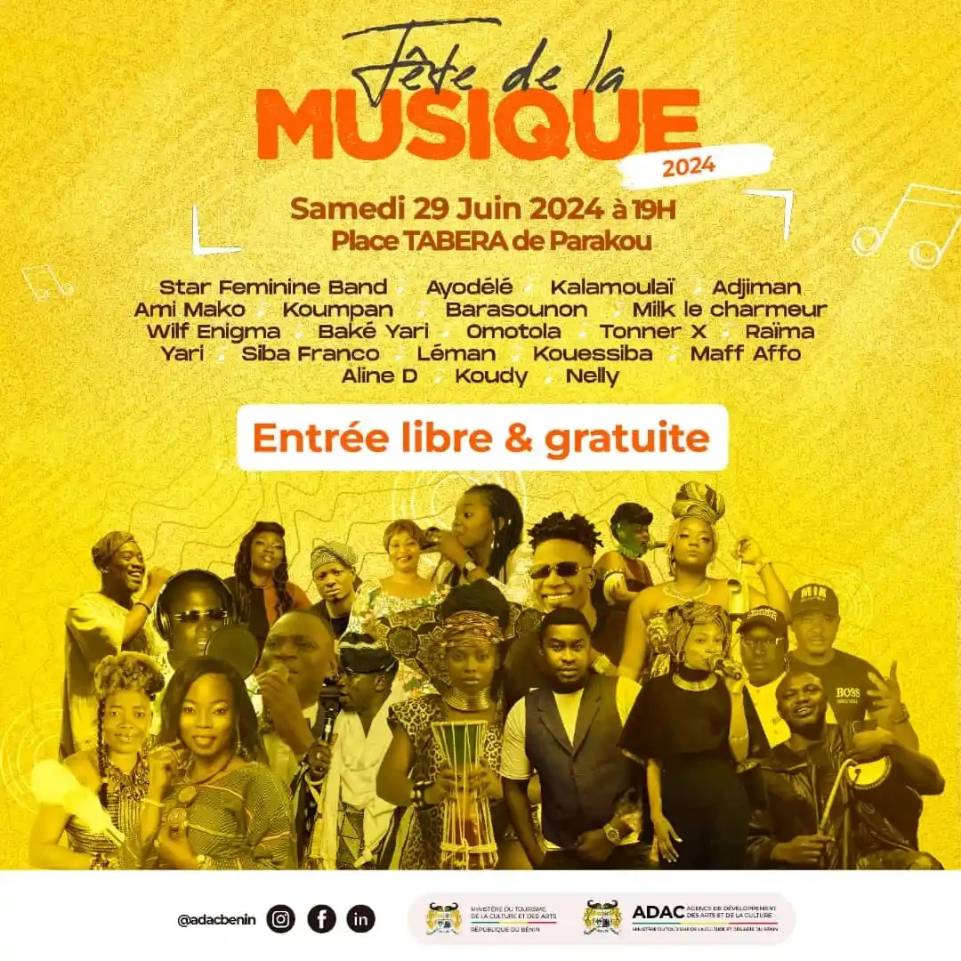 Affiche La fête de la musique 2024 au Bénin à Parakou